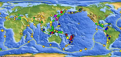 MAPA DE SISMOS DE LA USGS