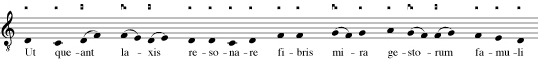 Ut queant laxis, Resonare fibris, Mira gestorum, Famuli tuorum, Solve polluti, Labii reatum